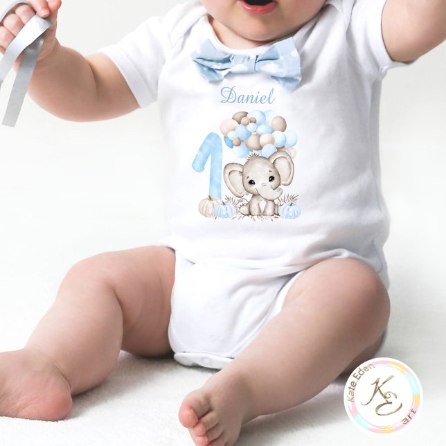 First Birthday Cute Fall Elephant Boys' Bodysuit (Creator Uploaded)