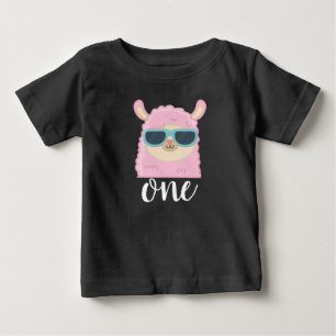 First Birthday Cute Llama Face 1st Birthday Baby T-Shirt