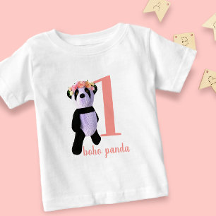 First Birthday Cute Panda Girl Baby T-Shirt
