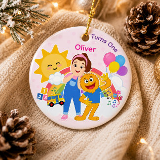 First Birthday Cute Preschool Learning Fun Ceramic Tree Decoration