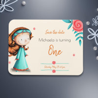 First birthday cute princess save the date
