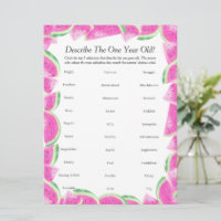 First Birthday Describe One year old melon game 