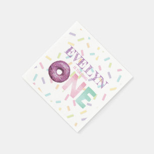 First Birthday Doughnut Party Personalised Napkin