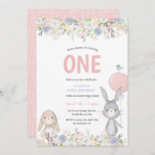 First Birthday Easter Bunny Invitation