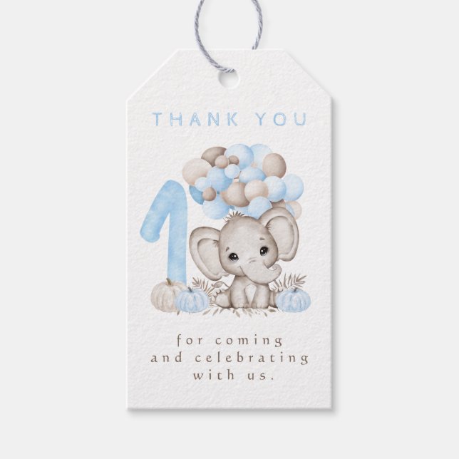 First Birthday Fall Boy Thank You Tag (Front)