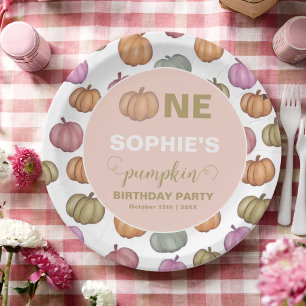 First Birthday Fall Pumpkin Birthday Party Paper Plate