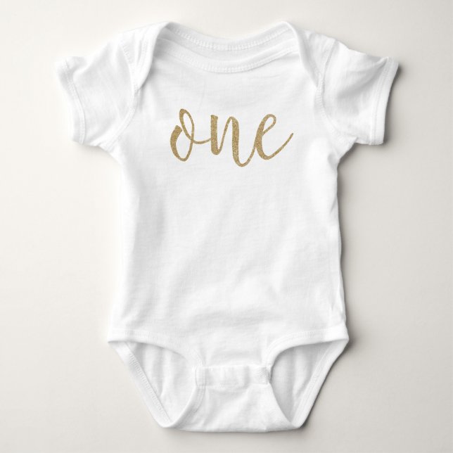 First Birthday Faux Glitter Shirt (Front)