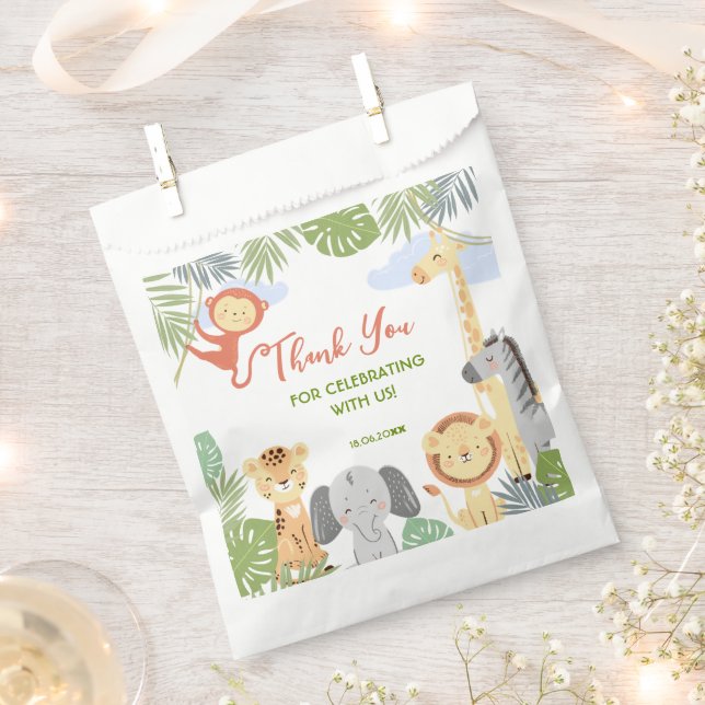 First birthday Favor Bags with cute animals. (Clipped)