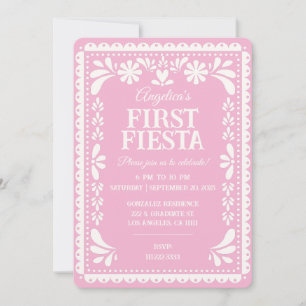 First Birthday Fiesta Papel Picado Invitation