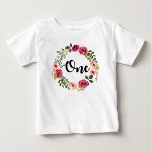 First birthday floral baby T-Shirt