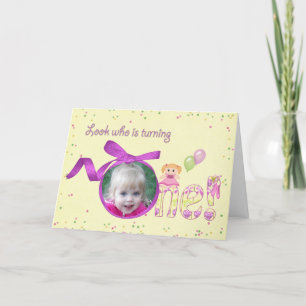 First Birthday for Girl Card