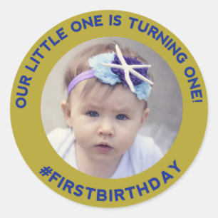 First Birthday Fun: Classic Round Sticker