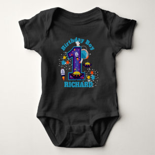 First birthday Galaxy Space custom design Baby Bodysuit