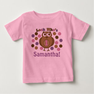 First Birthday Girl Look Who's One Owl Shirt