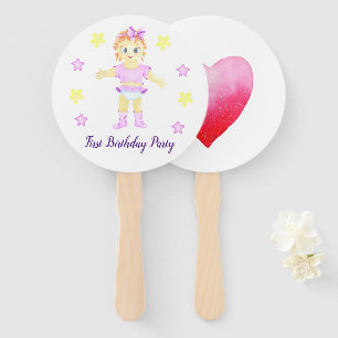 First Birthday Girl Party Hand Fan