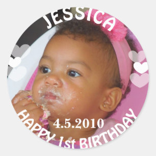 First Birthday Girl Sticker