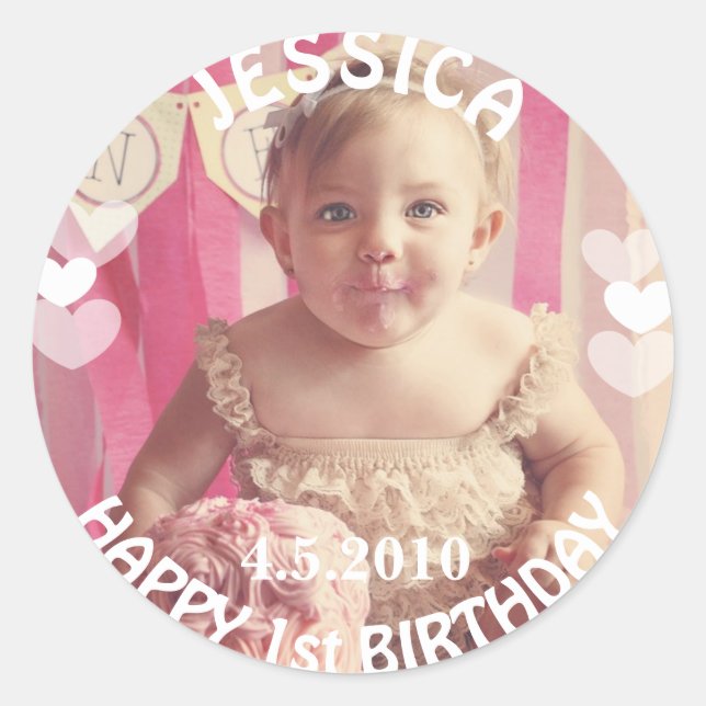 First Birthday Girl Sticker (Front)