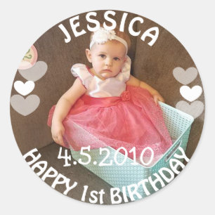 First Birthday Girl Sticker