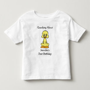 First Birthday Happy Little Yellow Duckling Toddler T-Shirt