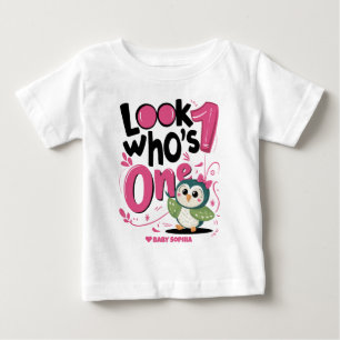 First Birthday Happy Owl Baby T-Shirt