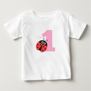 First Birthday, I'm One, Cute ladybug Baby T-Shirt