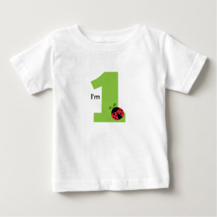 First Birthday, I'm One, Cute ladybug Baby T-Shirt