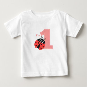 First Birthday, I'm One, Cute ladybug Baby T-Shirt