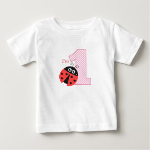 First Birthday, I'm One, Cute ladybug Baby T-Shirt