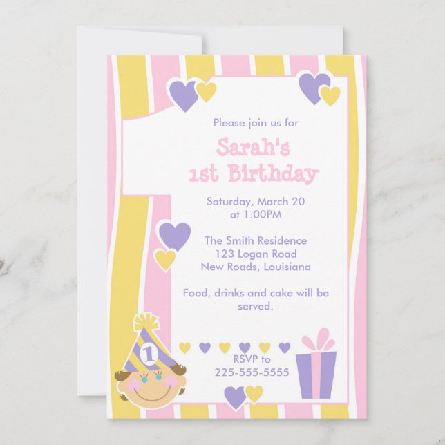 First Birthday Invitation (Front)