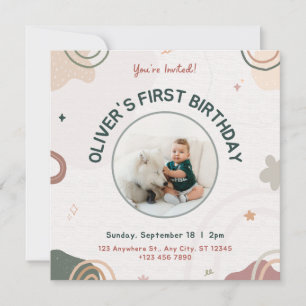 First Birthday Invitation Card