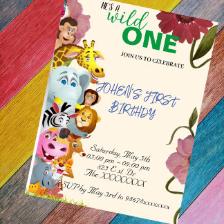 First Birthday Invitation Card