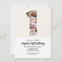 First Birthday Invitation - Number 1