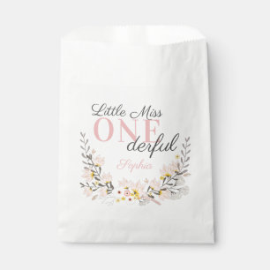 First Birthday little miss one-derful floral Favour Bags
