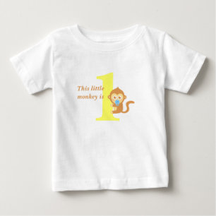 First Birthday, Little Monkey is One Baby T-Shirt