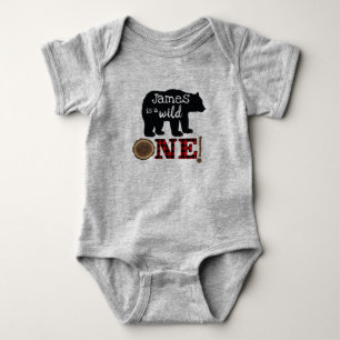 First Birthday Lumberjack Baby Romper Shirt