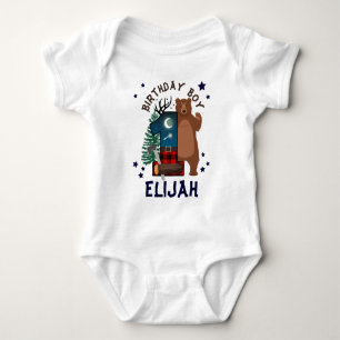 First Birthday Lumberjack   Woodland Baby Bodysuit