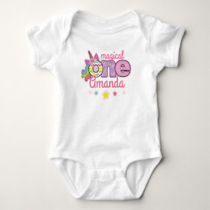 First Birthday Magical birthday ONE   Unicorn Baby Bodysuit
