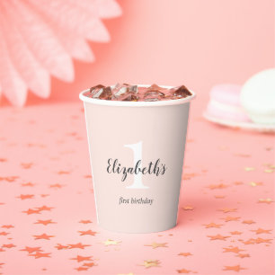 First Birthday Modern Paper Cups