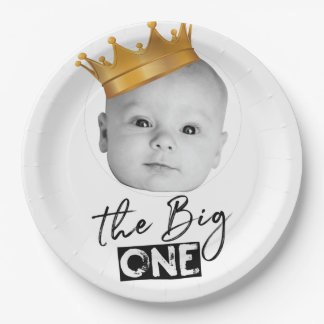 First Birthday Modern Photo Paper Plate