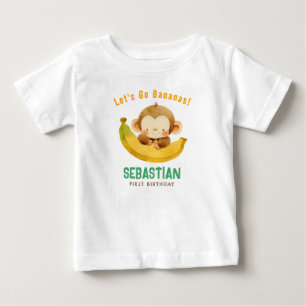 First Birthday Monkey Shirt Let’s Go Bananas