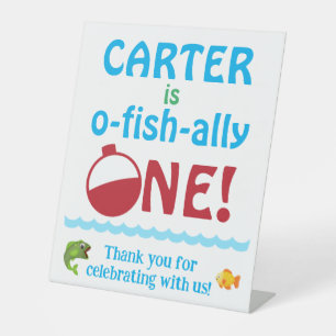First Birthday O-fish-ally One Thank You Sign