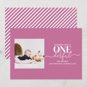 First birthday Onderful typography card