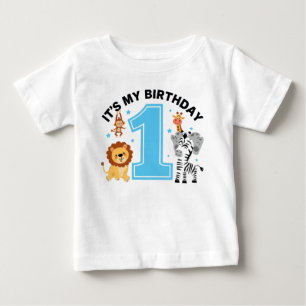 First Birthday Outfit for Boys Blue Number 1th Baby T-Shirt