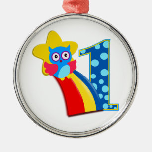 First Birthday Owl Metal Tree Decoration