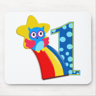 First Birthday Owl Mouse Mat