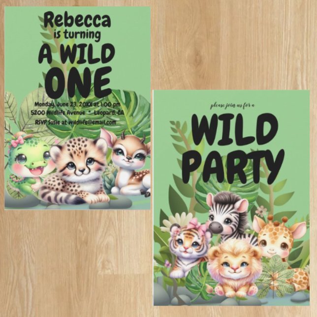 First Birthday Party 2-Sided Invitations (Creator Uploaded)