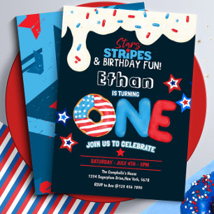First Birthday Party 4th of July Invitation