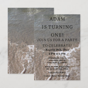 First Birthday Party Beach Nautical Custom 2023 Invitation