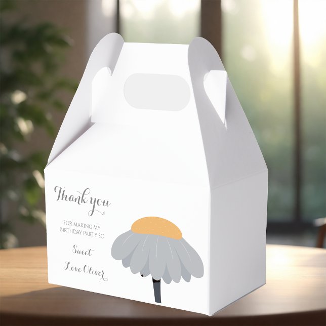 First Birthday Party Camomile Flower Cute Pastel  Favour Box (Creator Uploaded)