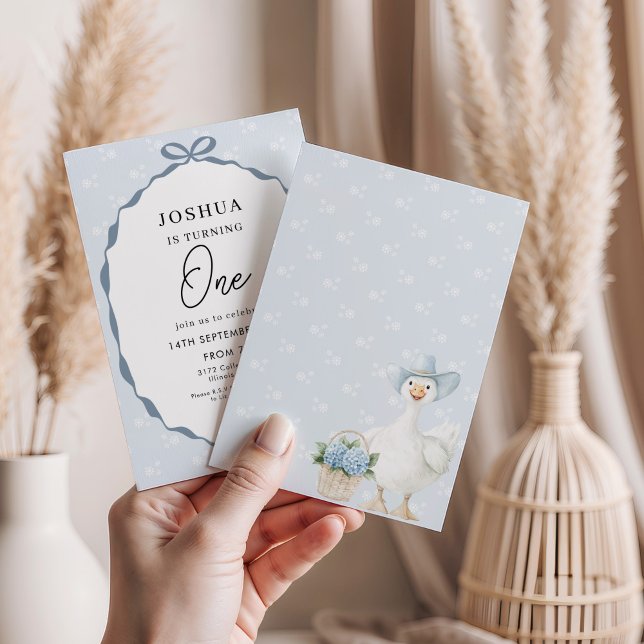 First Birthday Party Cute Duck  Invitation (Creator Uploaded)